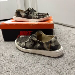 Hey Dude Camo Moccasins with White Soles